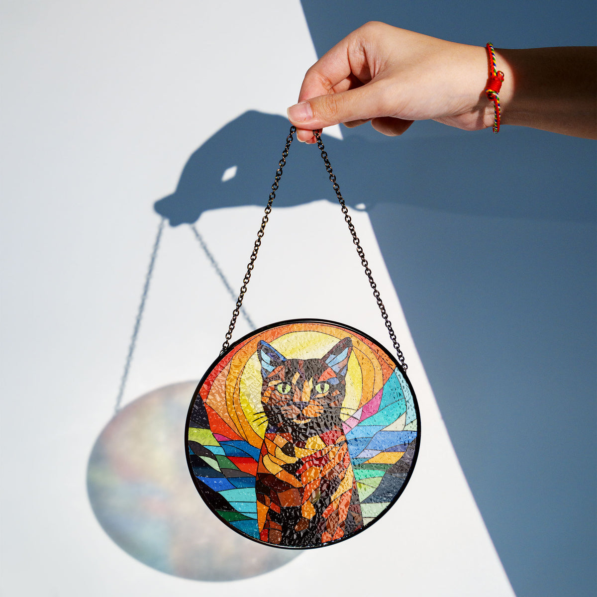 Midnight Observer Stained Glass Window Hanging Suncatcher