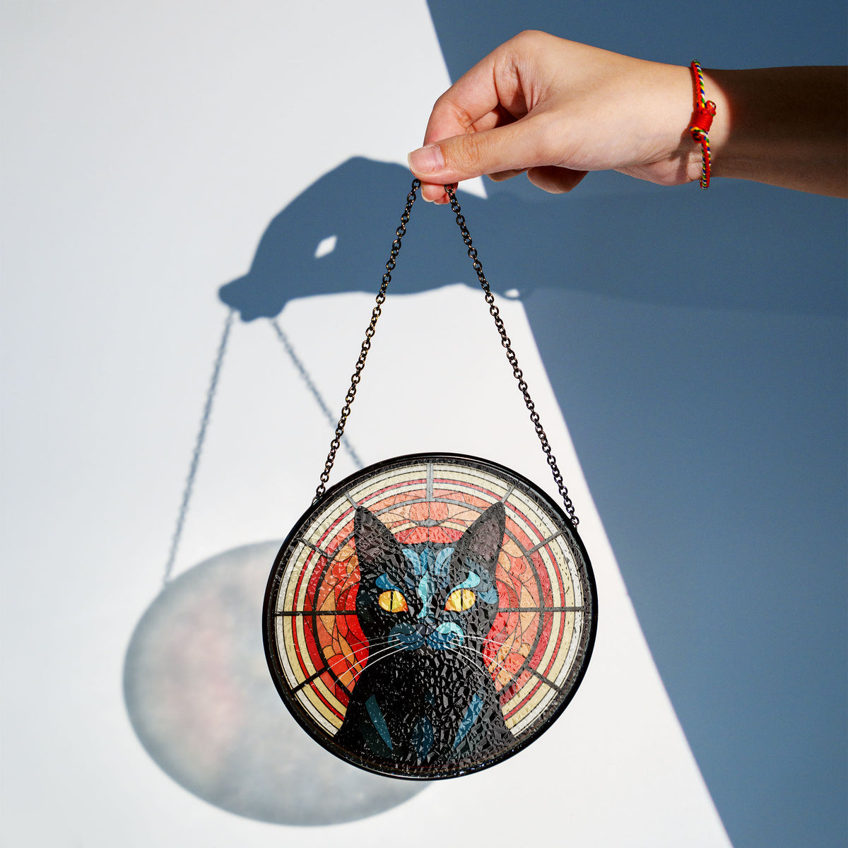 Twilight Hunter Stained Glass Window Hanging Suncatcher