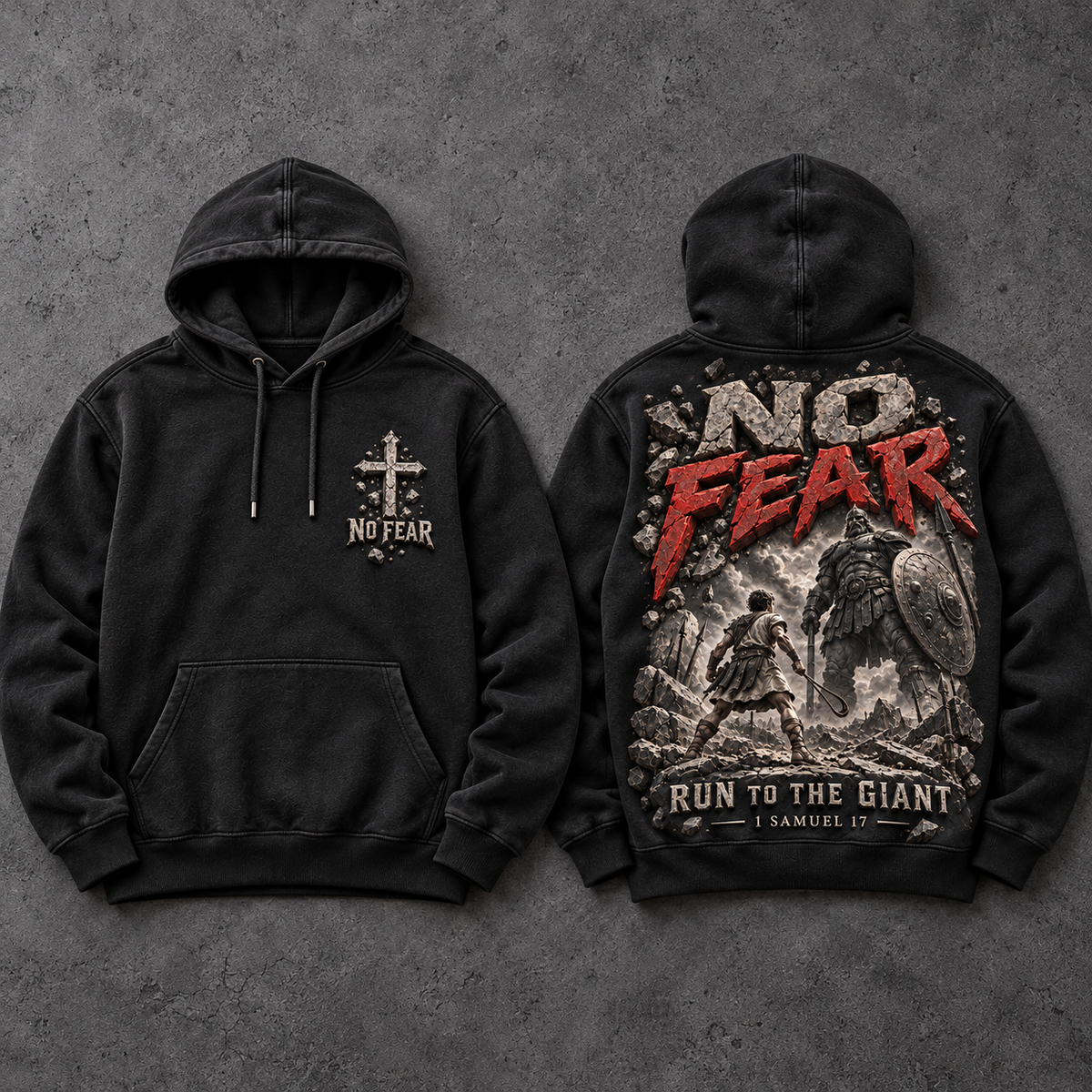Run to the Giant – No Fear Christian Hoodie