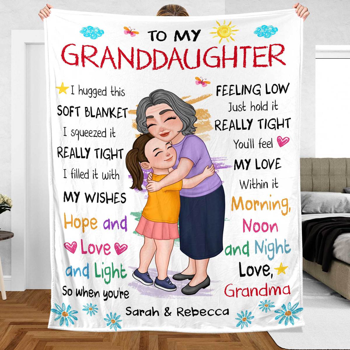 To My Granddaughter - Personalized Blanket - Best Gift For Granddaughter - Giftago