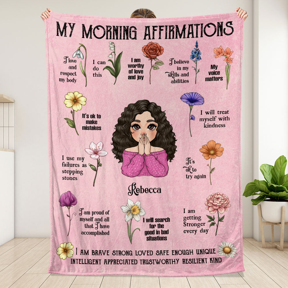 Morning Affirmations Blanket - Personalized Blanket