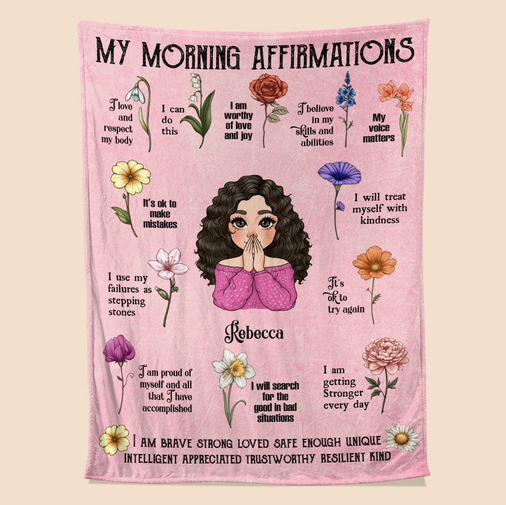 Morning Affirmations Blanket - Personalized Blanket