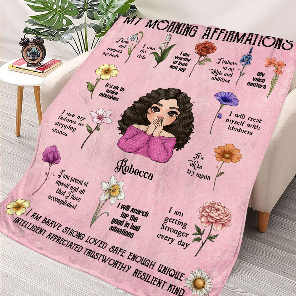 Morning Affirmations Blanket - Personalized Blanket