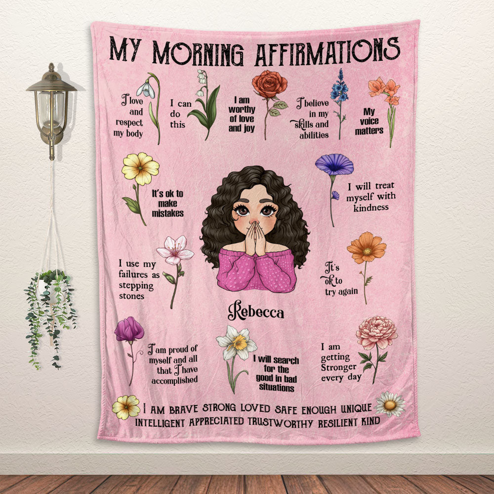 Morning Affirmations Blanket - Personalized Blanket
