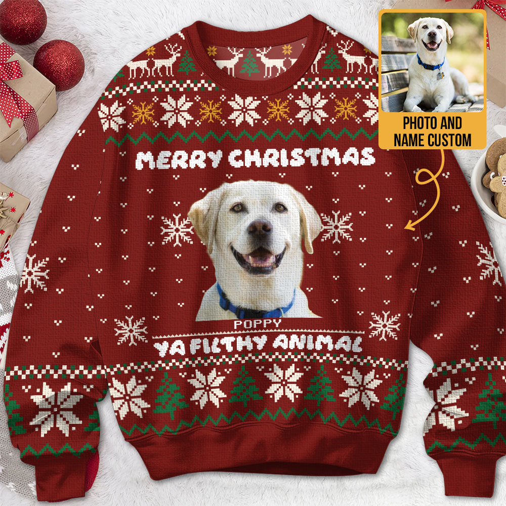 Merry Christmas - Personalized Ugly Sweater