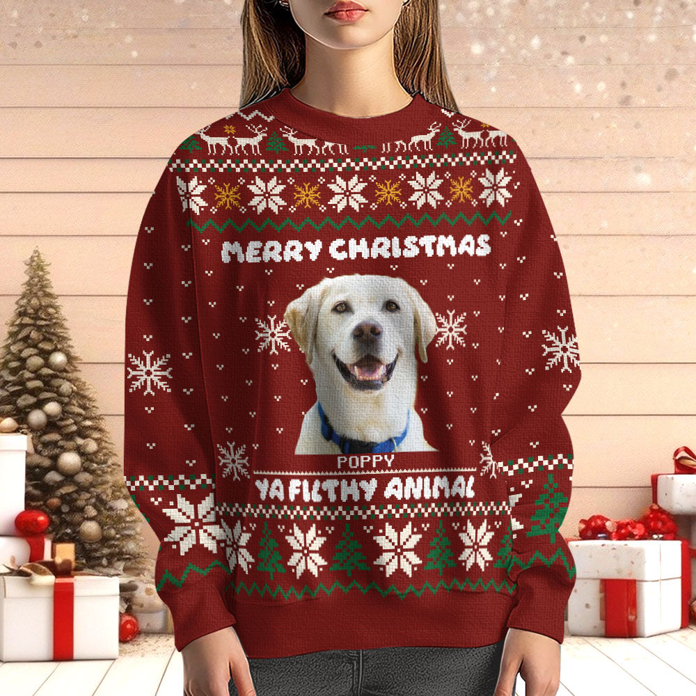 Merry Christmas - Personalized Ugly Sweater