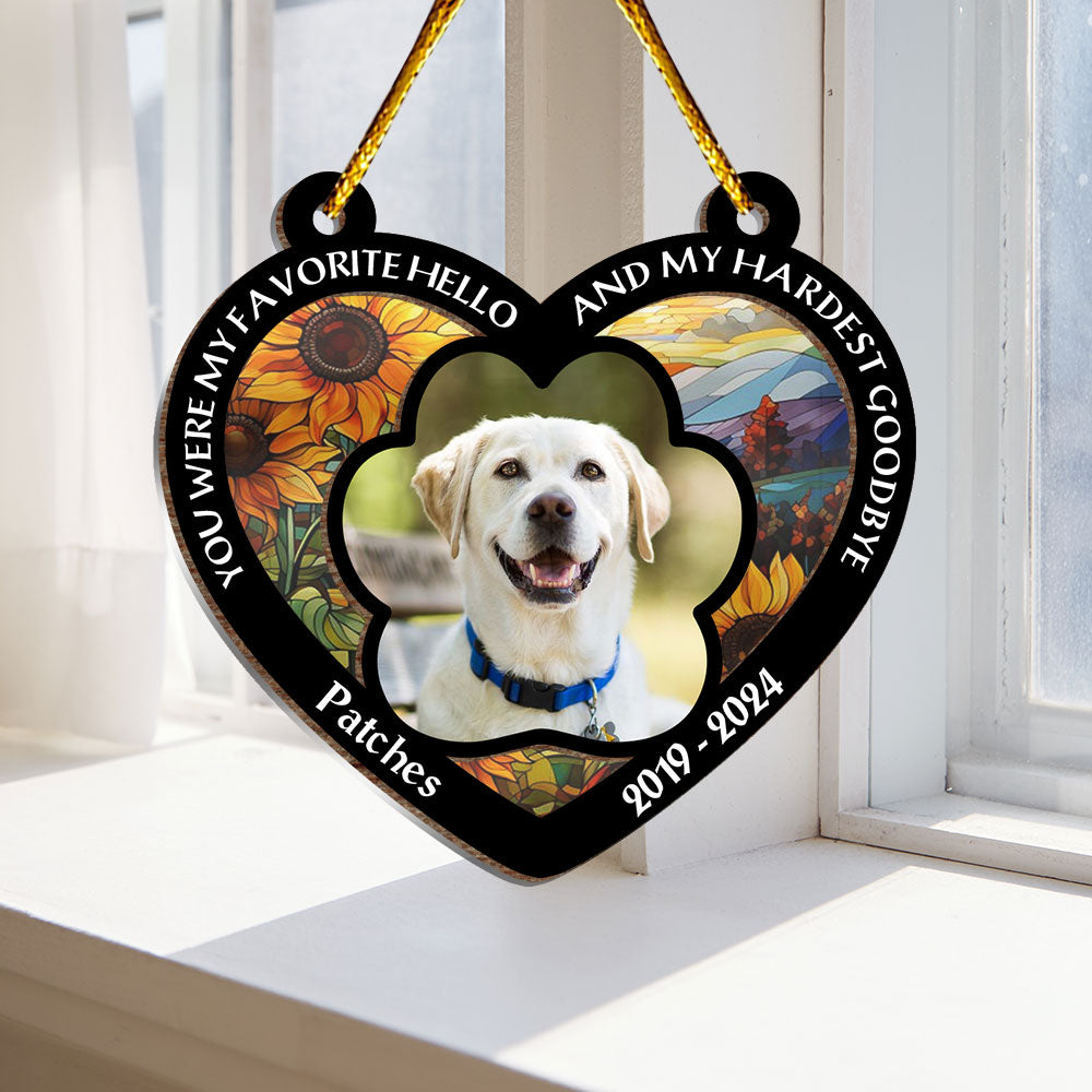 My Hardest Goodbye - Personalized Memorial Suncatcher Ornament