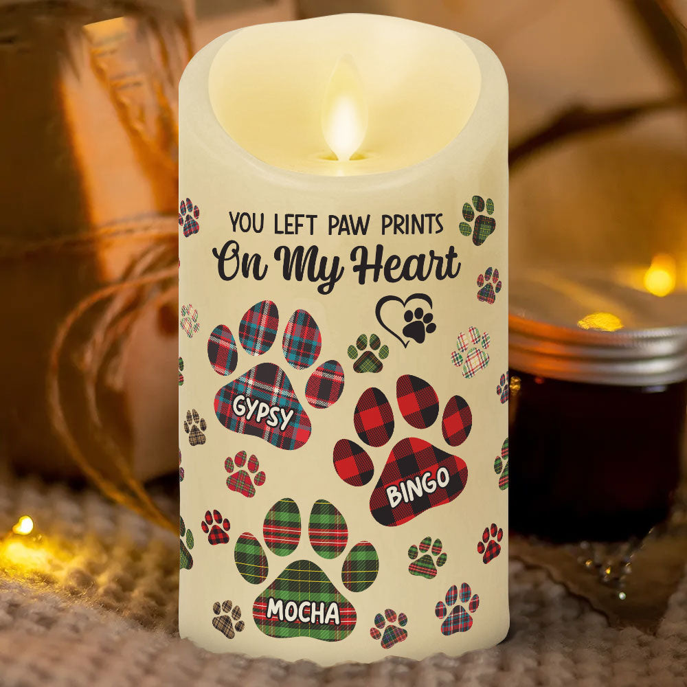 Paw Prints On My Heart - Personalized LED Candle