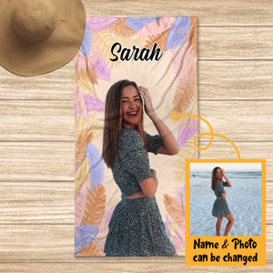 Photo Tropical Theme - Personalized Beach Towel - Best Gift For Summer - Giftago