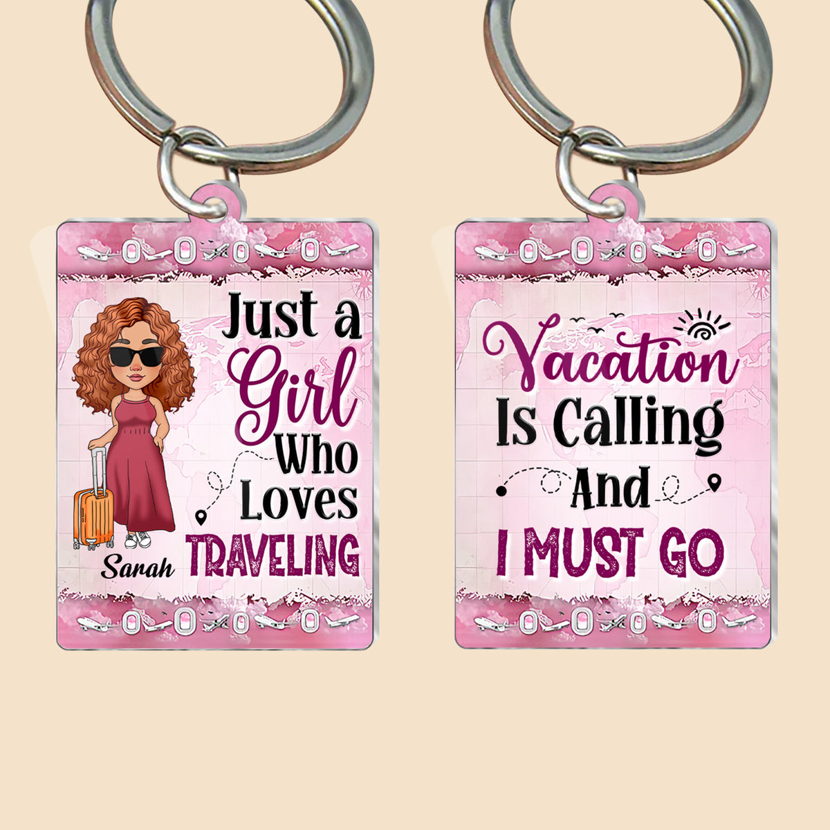 Just A Girl Who Loves Traveling - Personalized Acrylic Keychain - Best Gift For Summer - Giftago