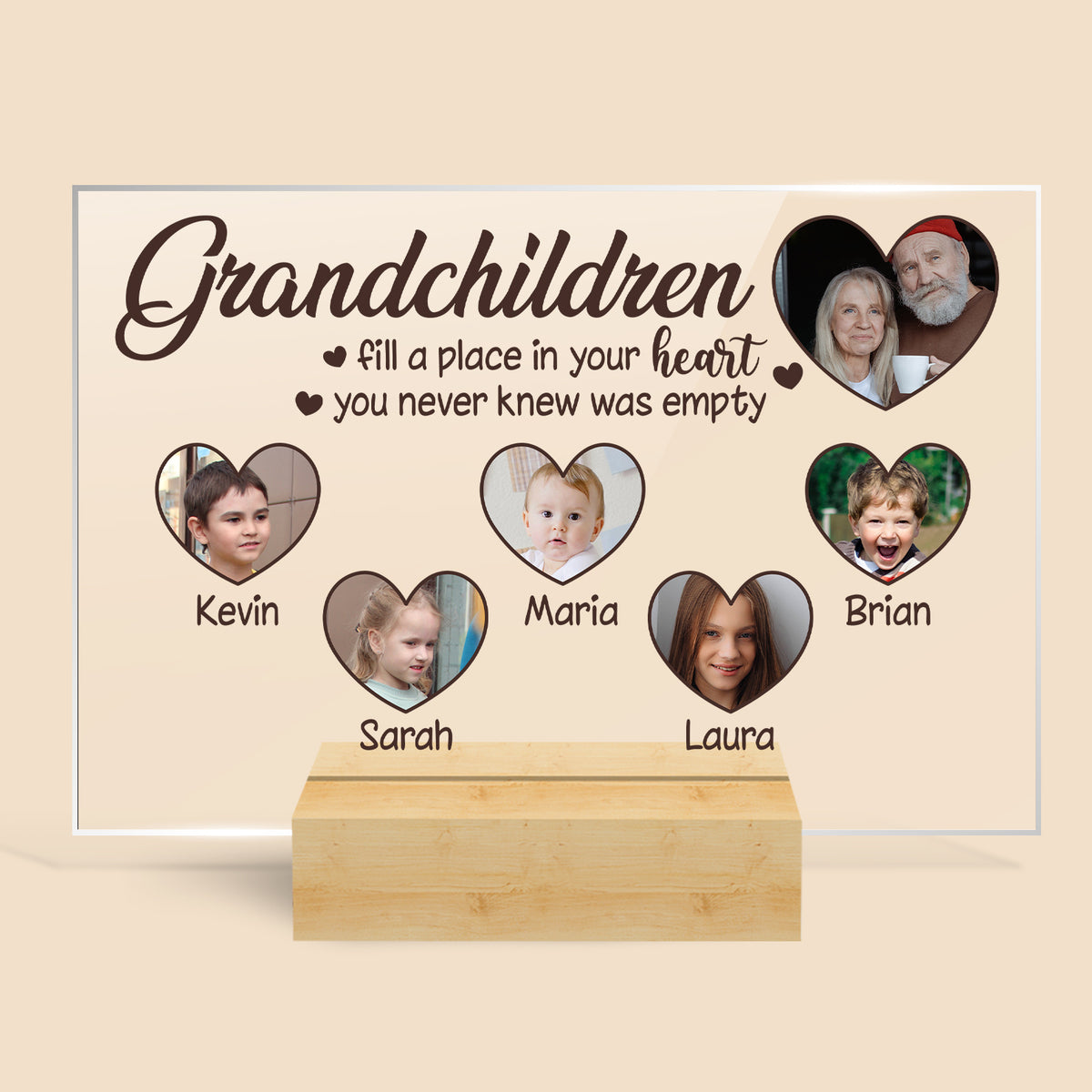 Grandchildren - Personalized Acrylic Plaque - Best Gift For Grandma, Grandpa - Giftago