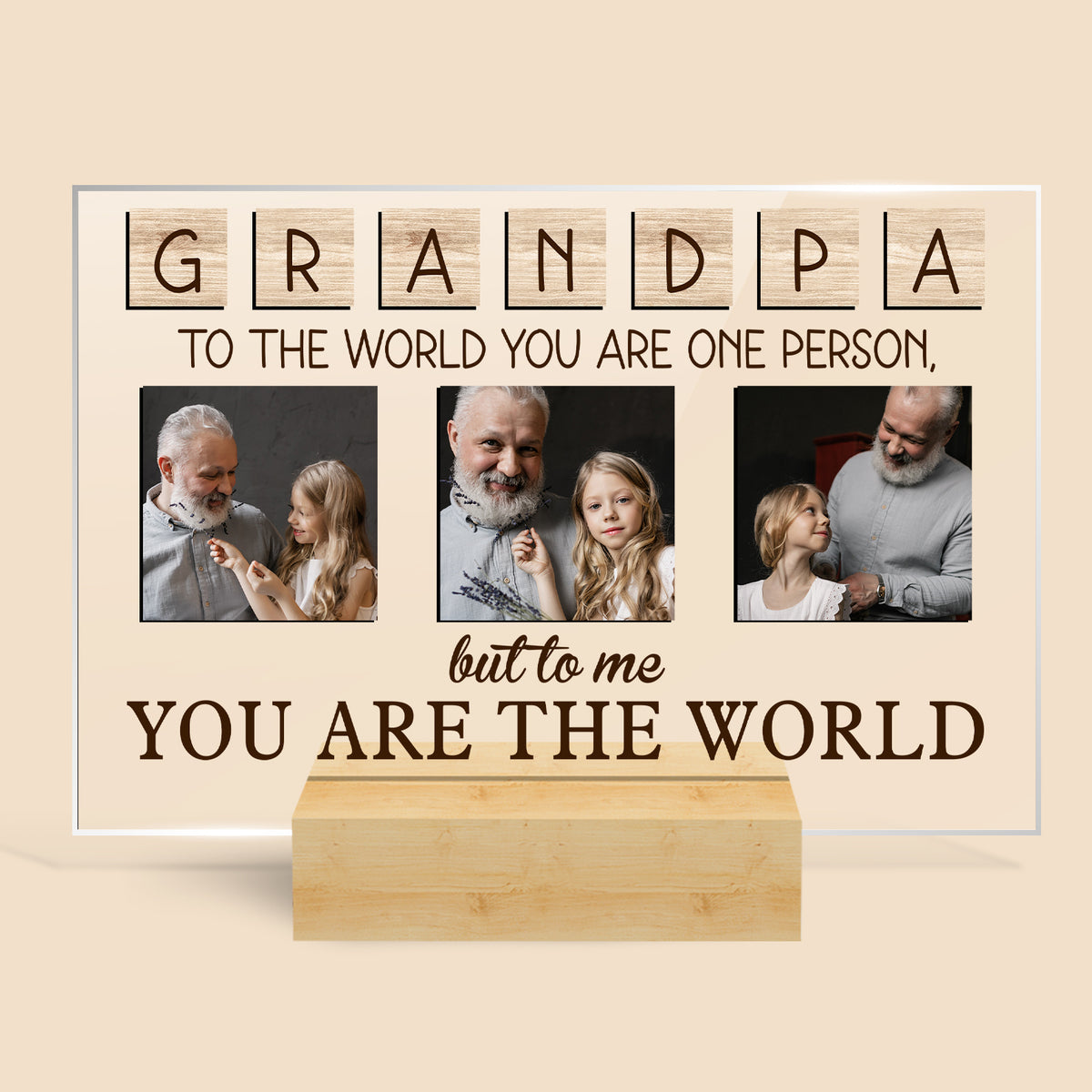 Grandpa - You Are The World - Personalized Acrylic Plaque - Best Gift For Grandpa - Giftago