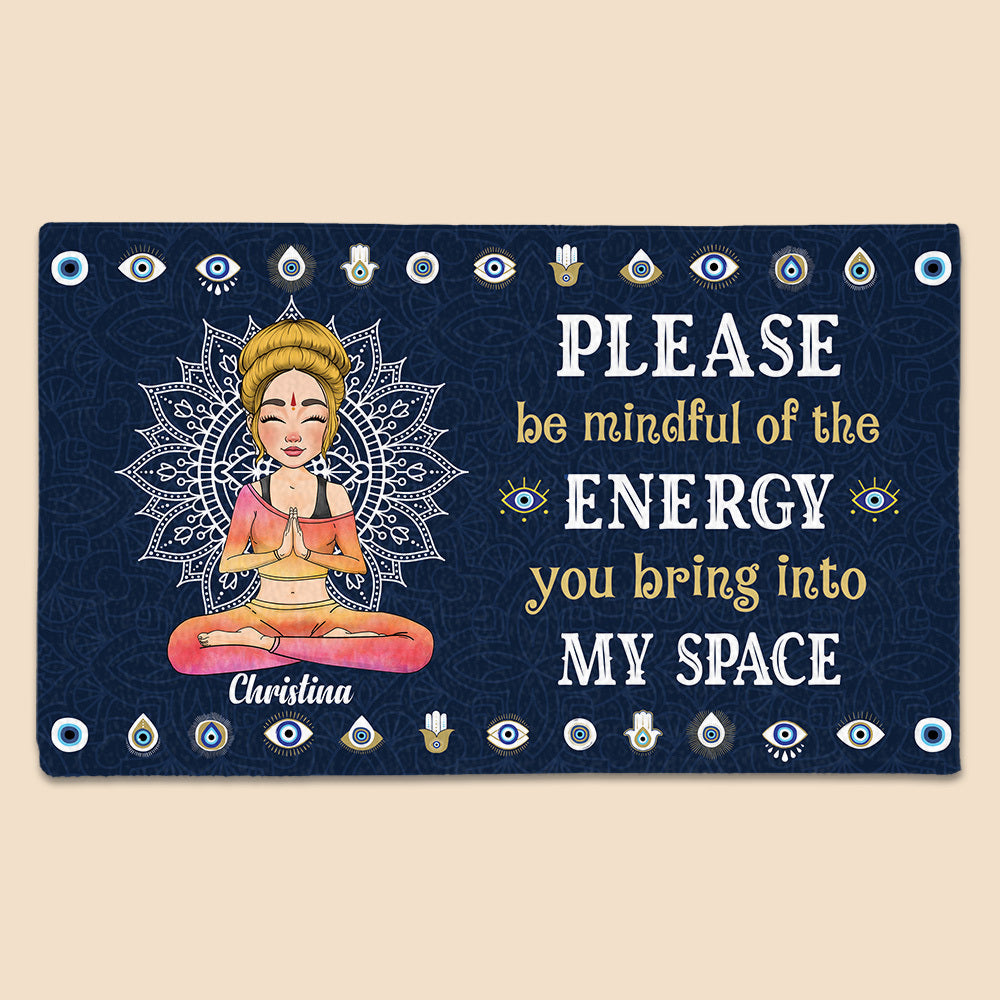 Please Be Mindful of the Energy - Personalized Doormat - Best Gift For Yoga Lover - Giftago