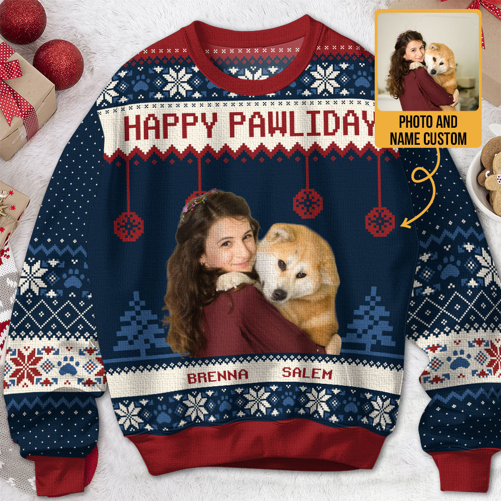 Happy Pawliday - Personalized Ugly Sweater