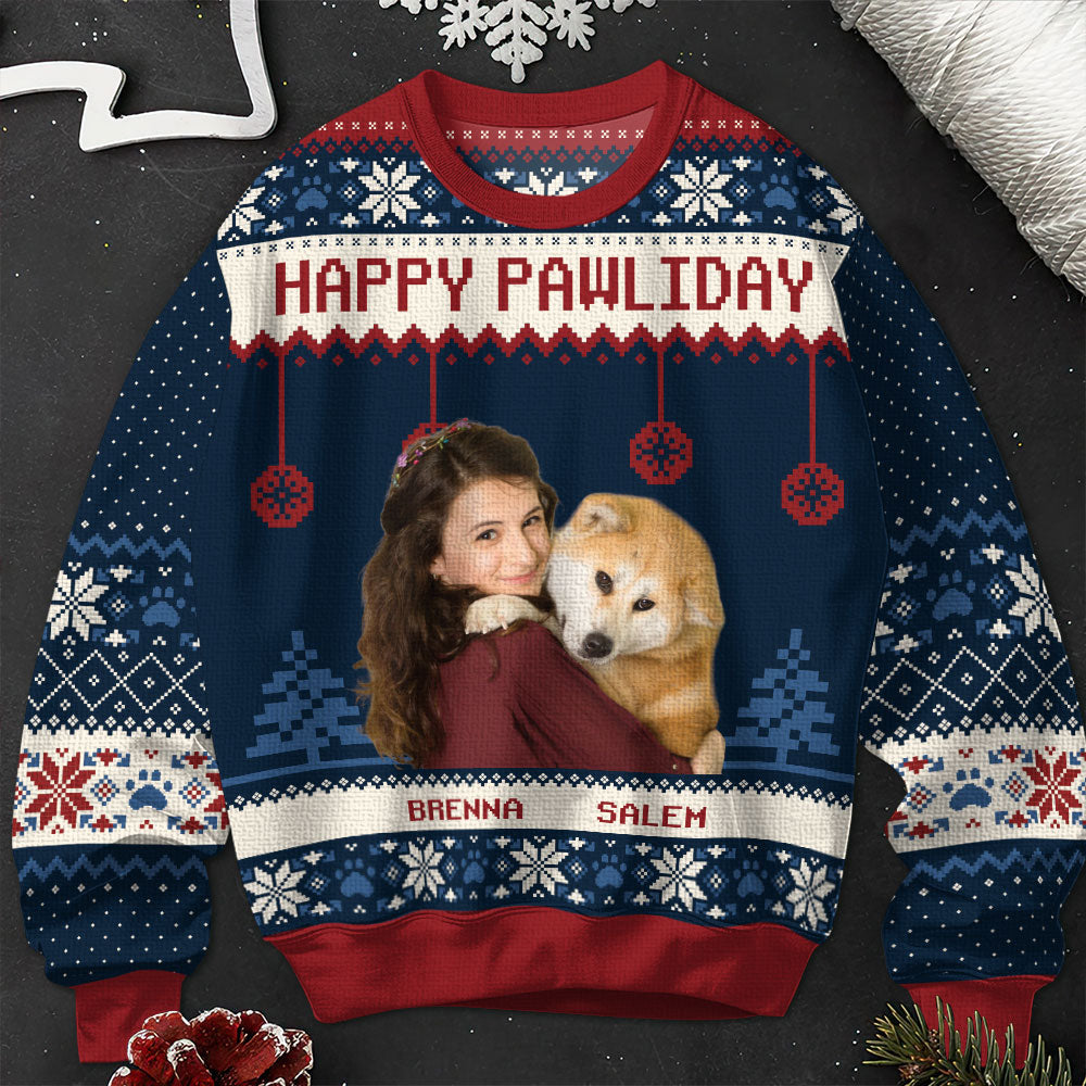 Happy Pawliday - Personalized Ugly Sweater