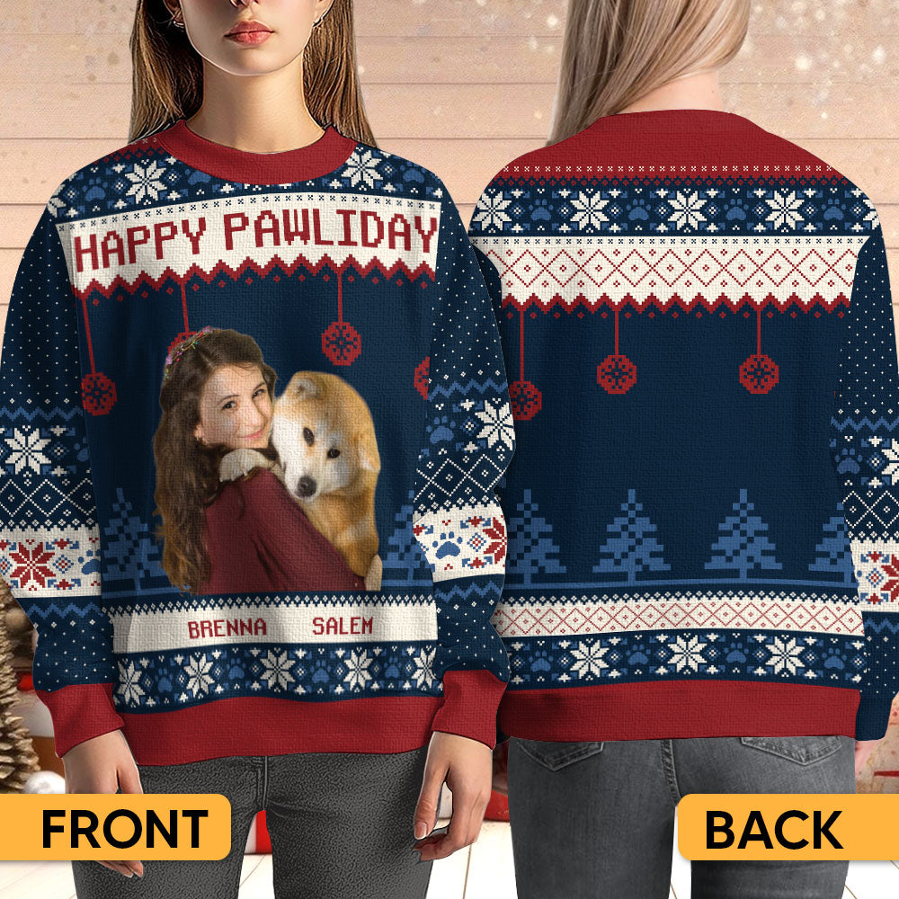 Happy Pawliday - Personalized Ugly Sweater