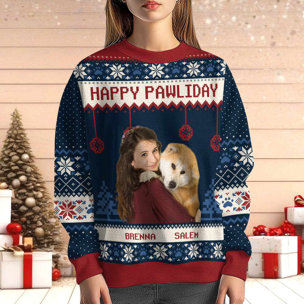 Happy Pawliday - Personalized Ugly Sweater