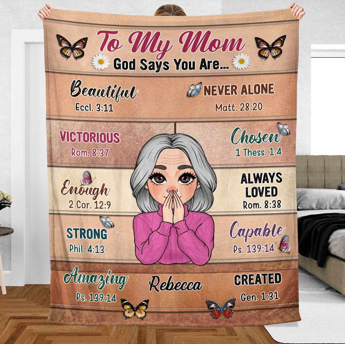 To My Mom - God Says You Are - Personalized Blanket - Best Gift For Mother, Grandma