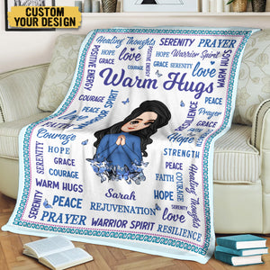 Warm Hugs (Chibi) - Personalized Blanket - Best Gift For Christmas, For Birthday - Giftago