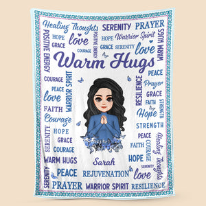 Warm Hugs (Chibi) - Personalized Blanket - Best Gift For Christmas, For Birthday - Giftago
