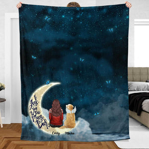 Pet Memorial On Moon - Personalized Blanket - Best Gift For Pet Lovers, For Christmas - Giftago