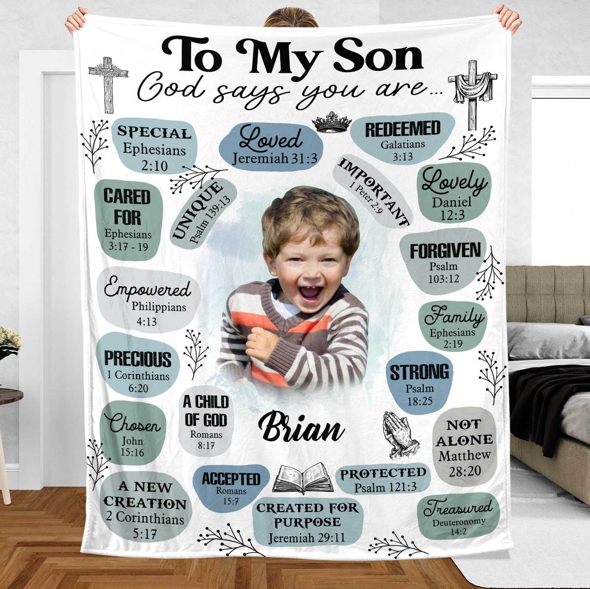 To My Daughter /Son - God Says You Are Photo - Personalized Blanket - Best Gift For Daughter, Granddaughter, Son, Grandson - Giftago