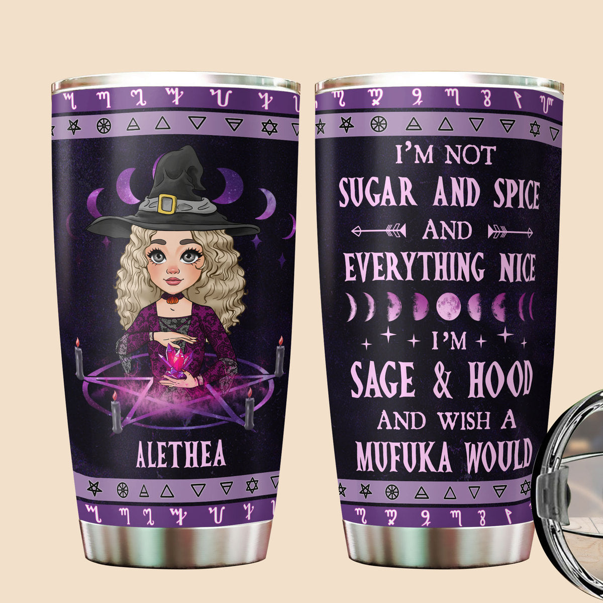 Witch - I'm Not Sugar And Spice - Personalized Tumbler - Best Gift For Halloween - Giftago
