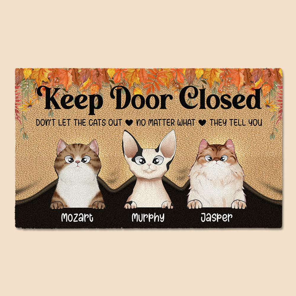 Keep Door Closed (Version 2) - Personalized Doormat - Best Gift For Cat Lovers - Giftago