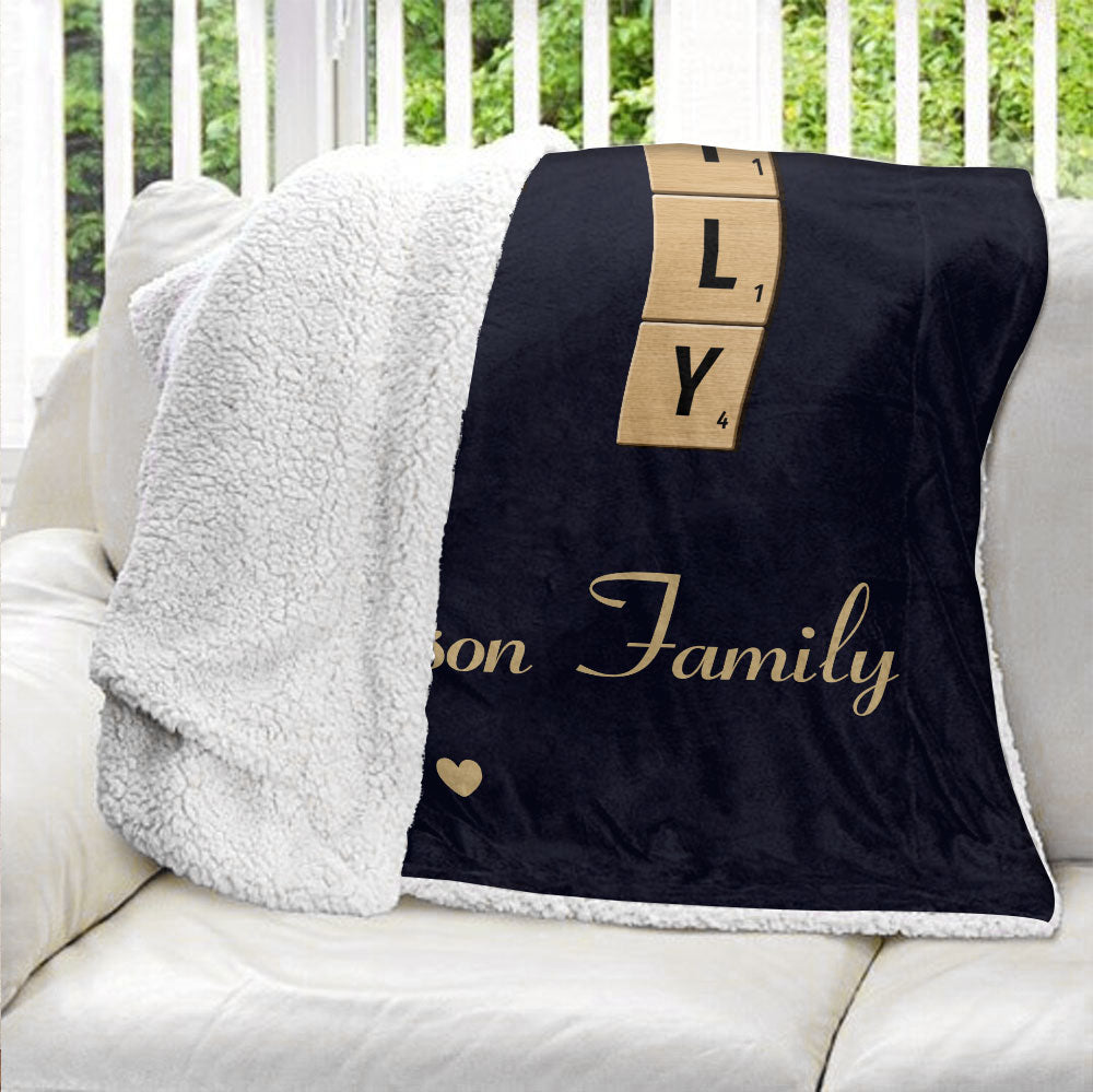 Family Crossword Puzzle Art Created In A Moment Blanket - Personalized Blanket