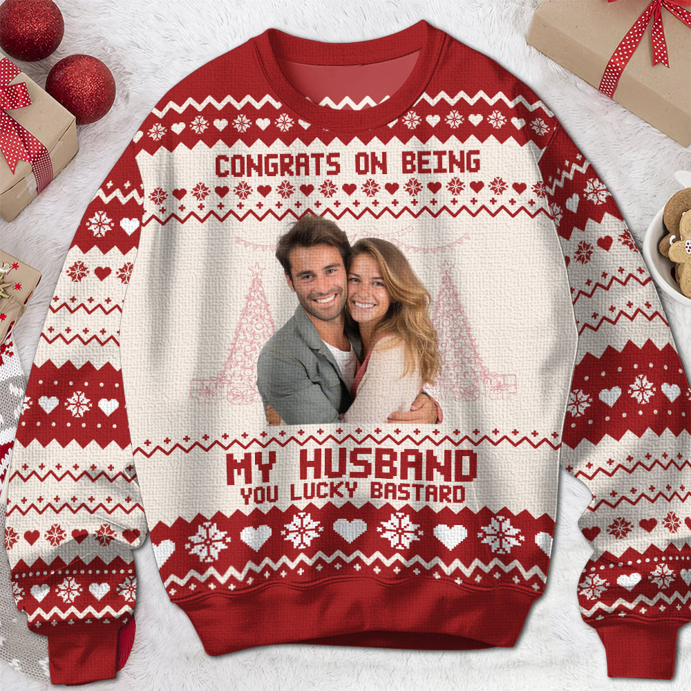 Congrats On Being My Husband - Personalized Ugly Sweater