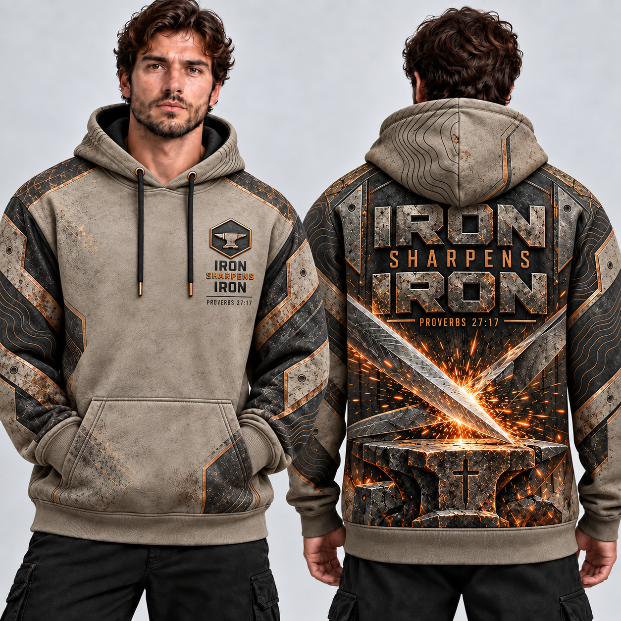 Forged Together – Proverbs 27:17 Christian Hoodie