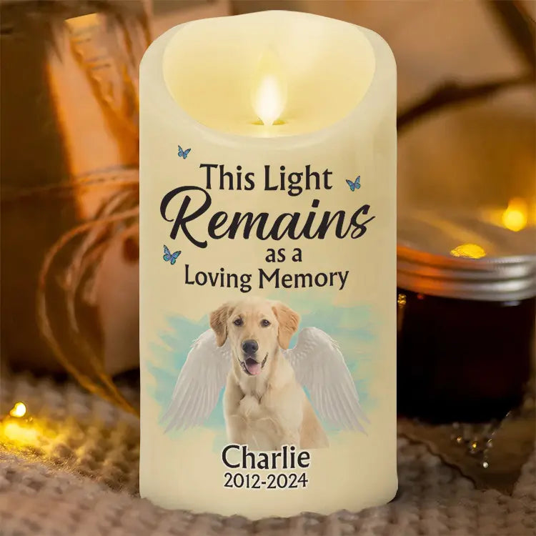 This Light Remains As A Loving Memory Photo - Personalized LED Candle