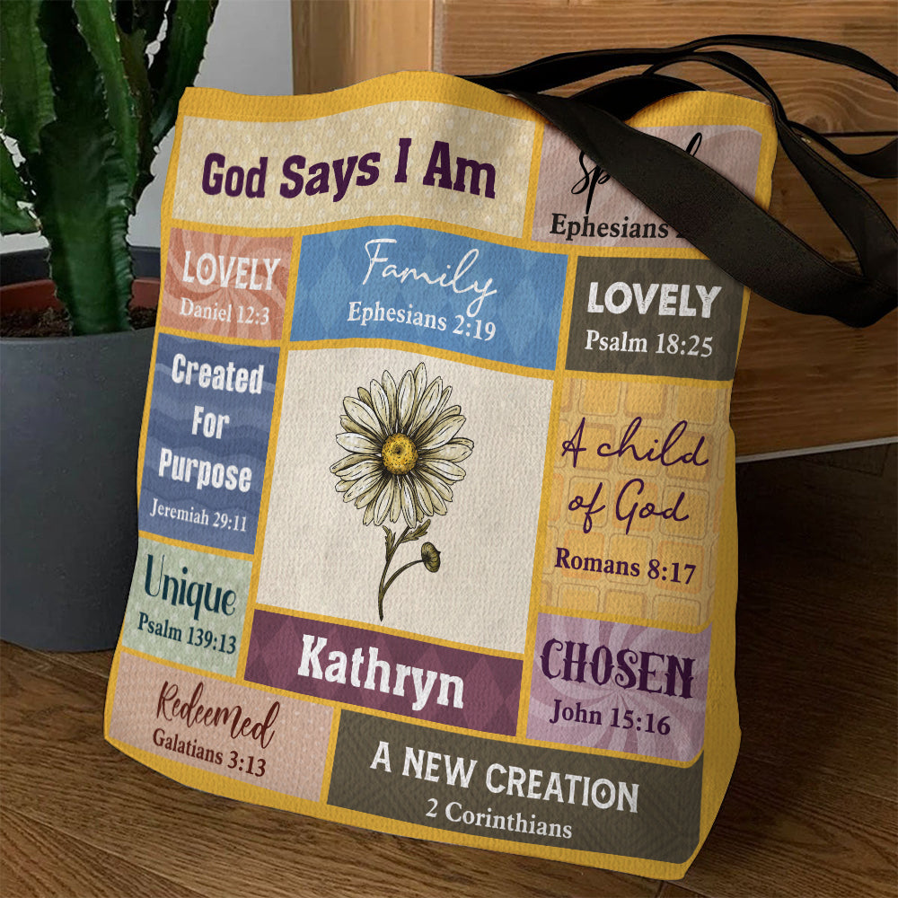 Flowers God Says Tote Bag