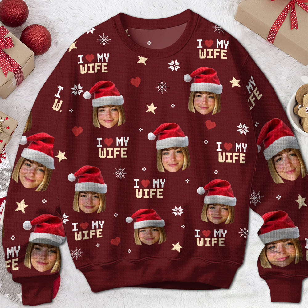 I Love My Wife/ Husband - Personalized Ugly Sweater