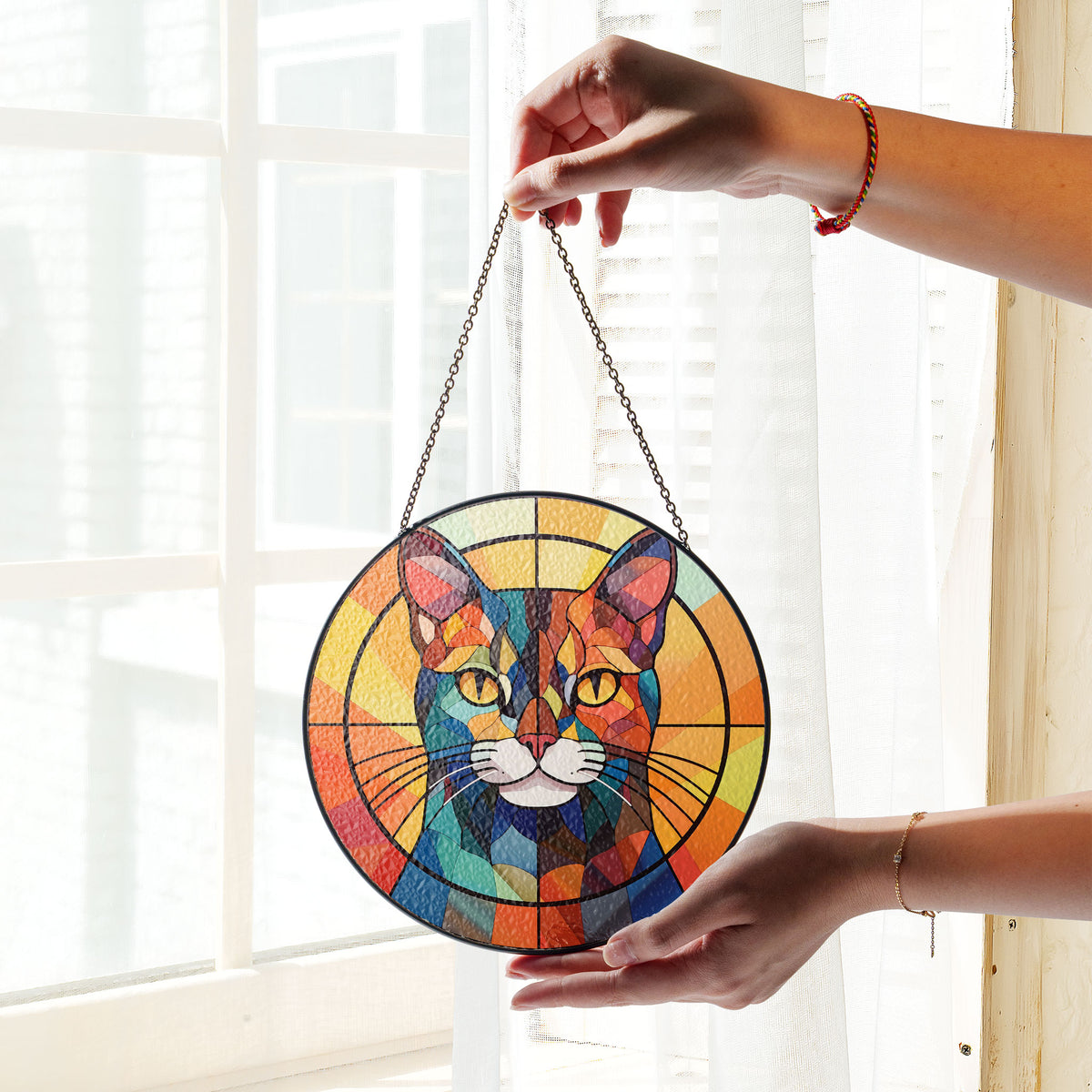 Mystic Sunrise Stained Glass Window Hanging Suncatcher