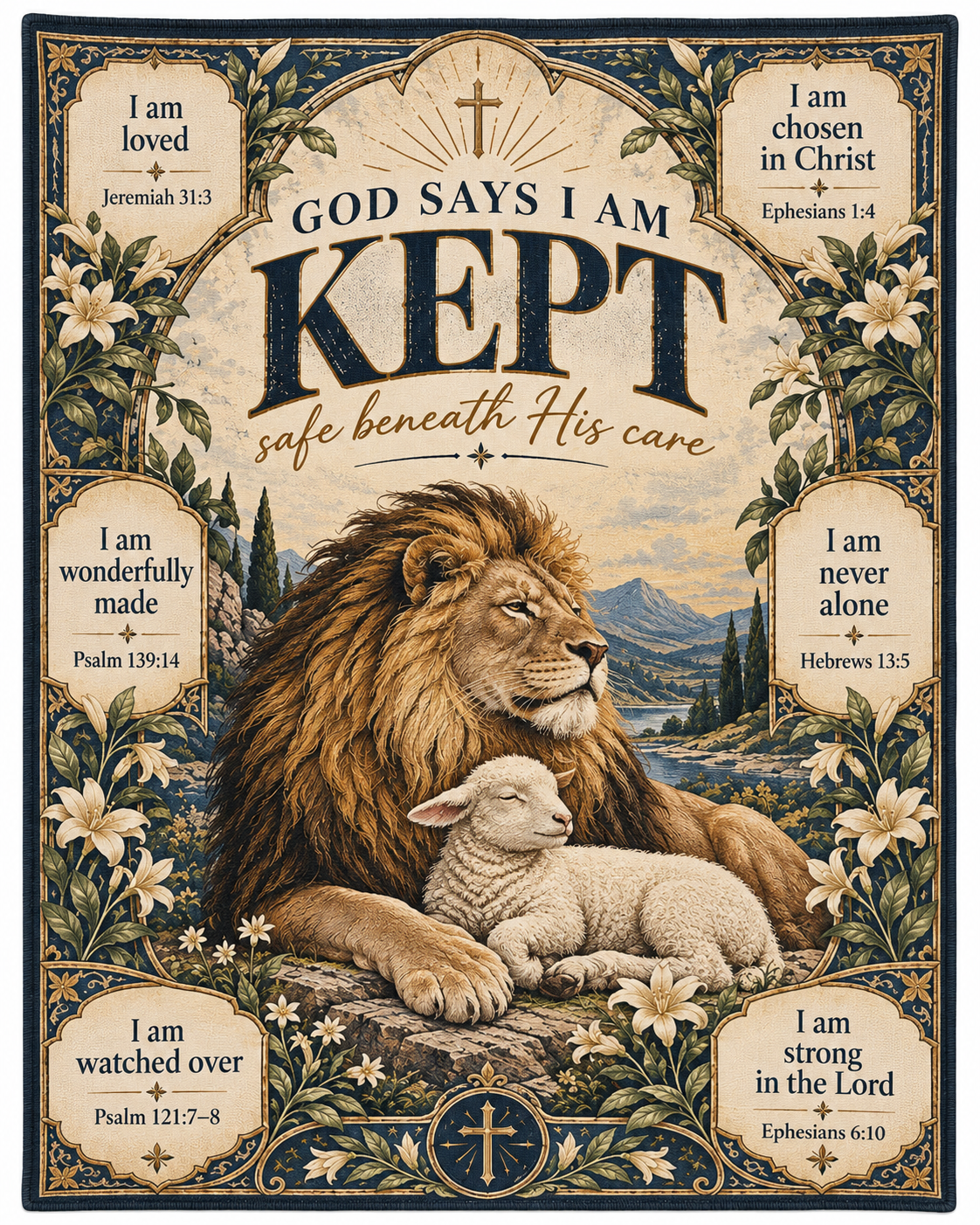 God Says I Am Kept – Safe Beneath His Care Christian Blanket