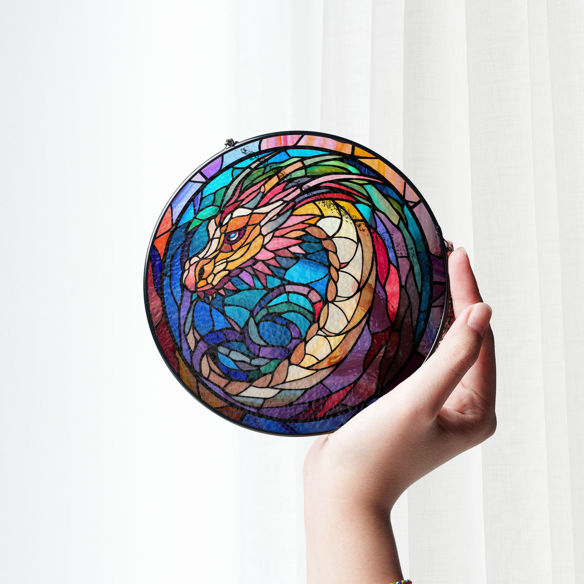 Twilight Glimmer Stained Glass Window Hanging Suncatcher