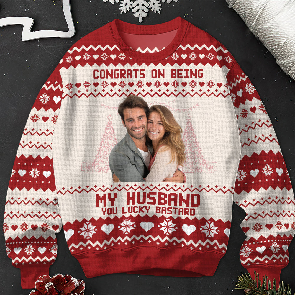 Congrats On Being My Husband - Personalized Ugly Sweater