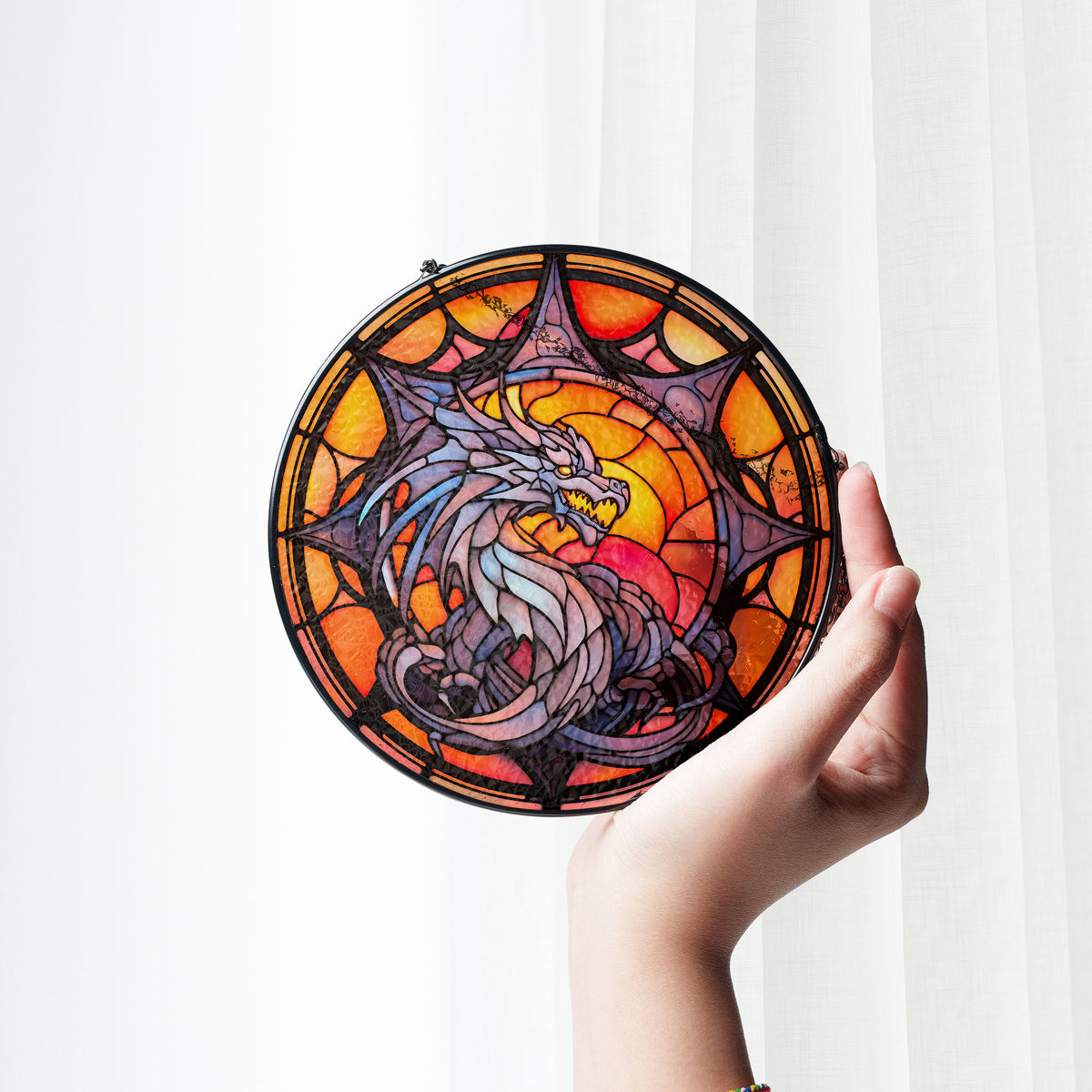 Silver Windscale Stained Glass Window Hanging Suncatcher