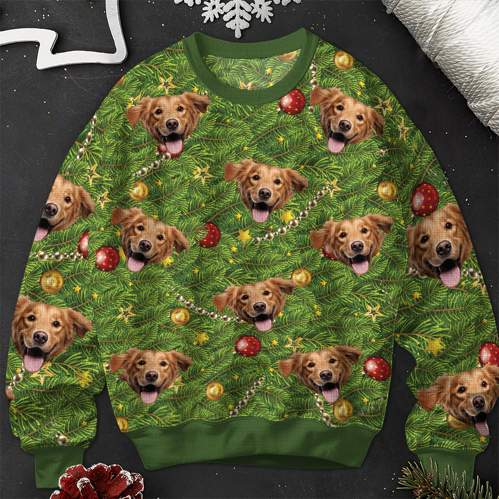 Custom Face Christmas Tree - Personalized Ugly Sweater