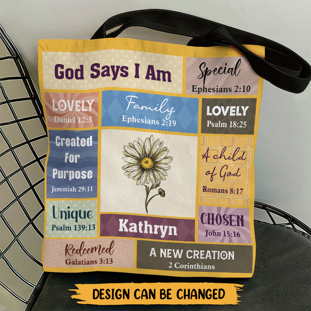 Flowers God Says Tote Bag