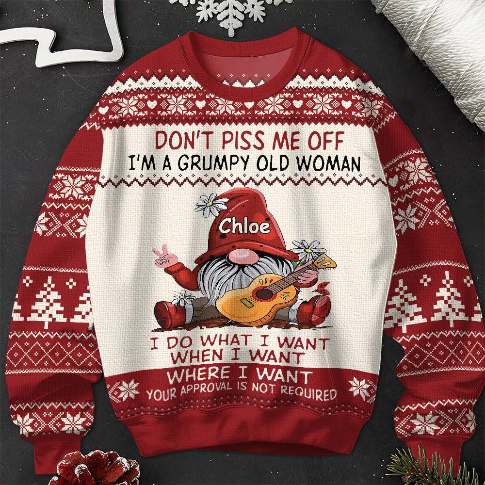 Don't Piss Me Off - Personalized Ugly Sweater