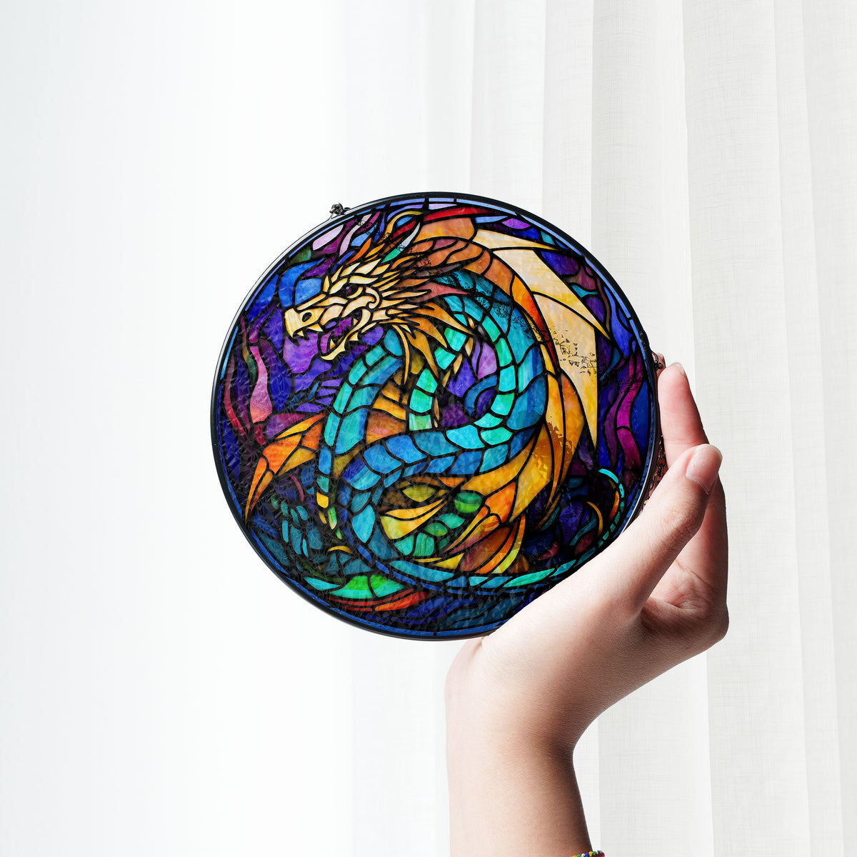 Drake of the Dawn Stained Glass Window Hanging Suncatcher