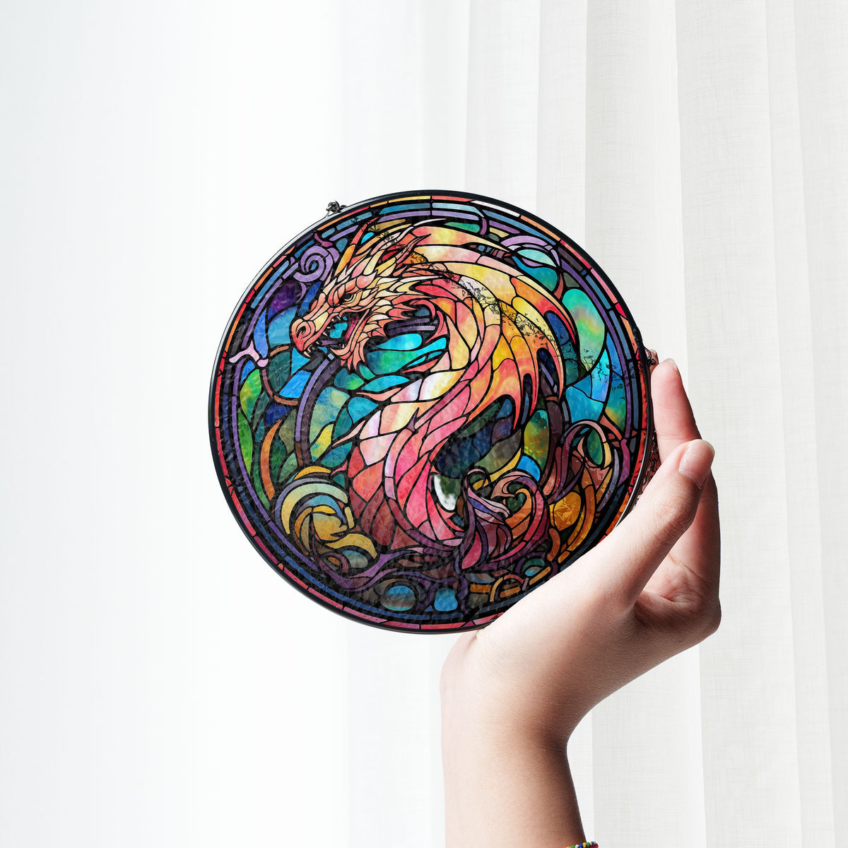 Verdant Skyseeker Stained Glass Window Hanging Suncatcher