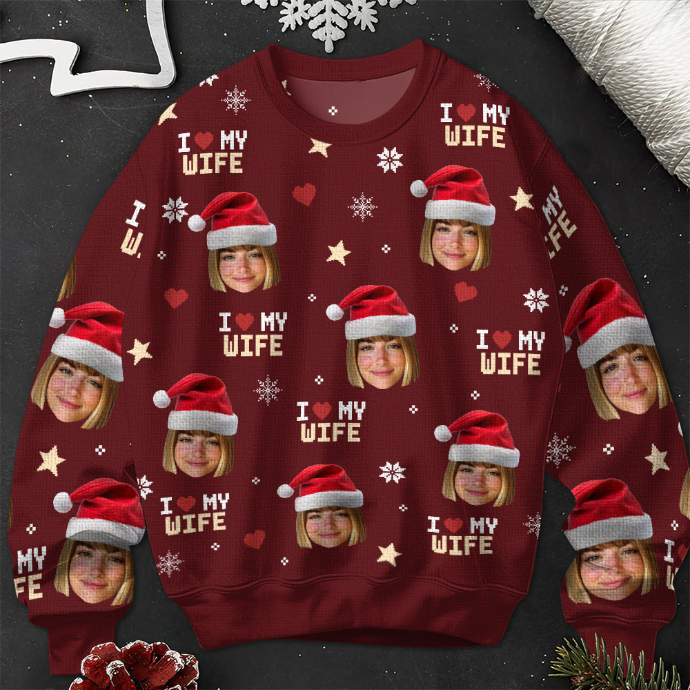 I Love My Wife/ Husband - Personalized Ugly Sweater