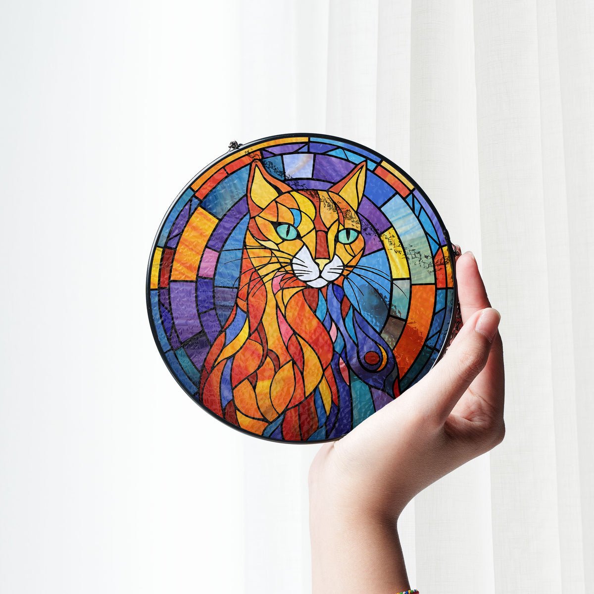 Sunlit Majesty Stained Glass Window Hanging Suncatcher