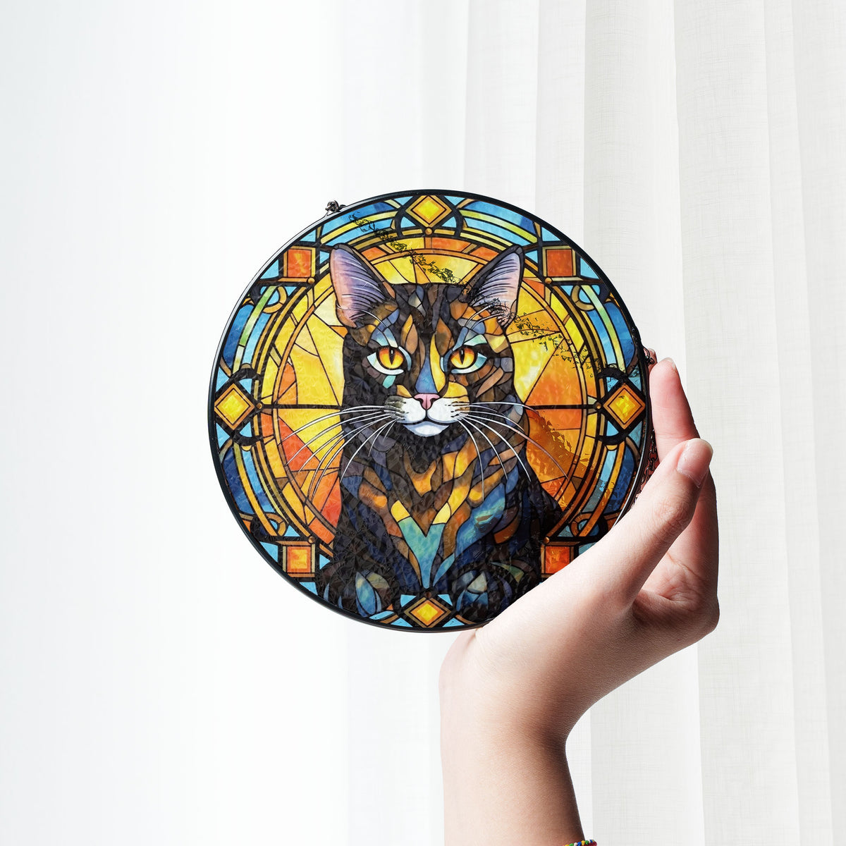 Mystic Amberglow Stained Glass Window Hanging Suncatcher