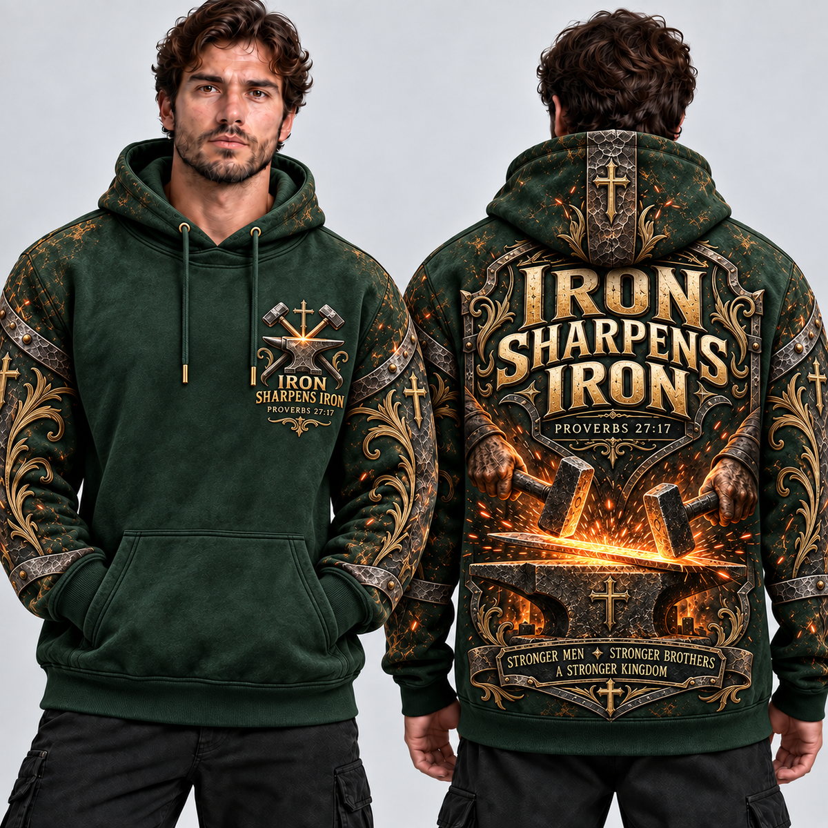 Stronger Brothers – Iron Sharpens Iron Faith Hoodie