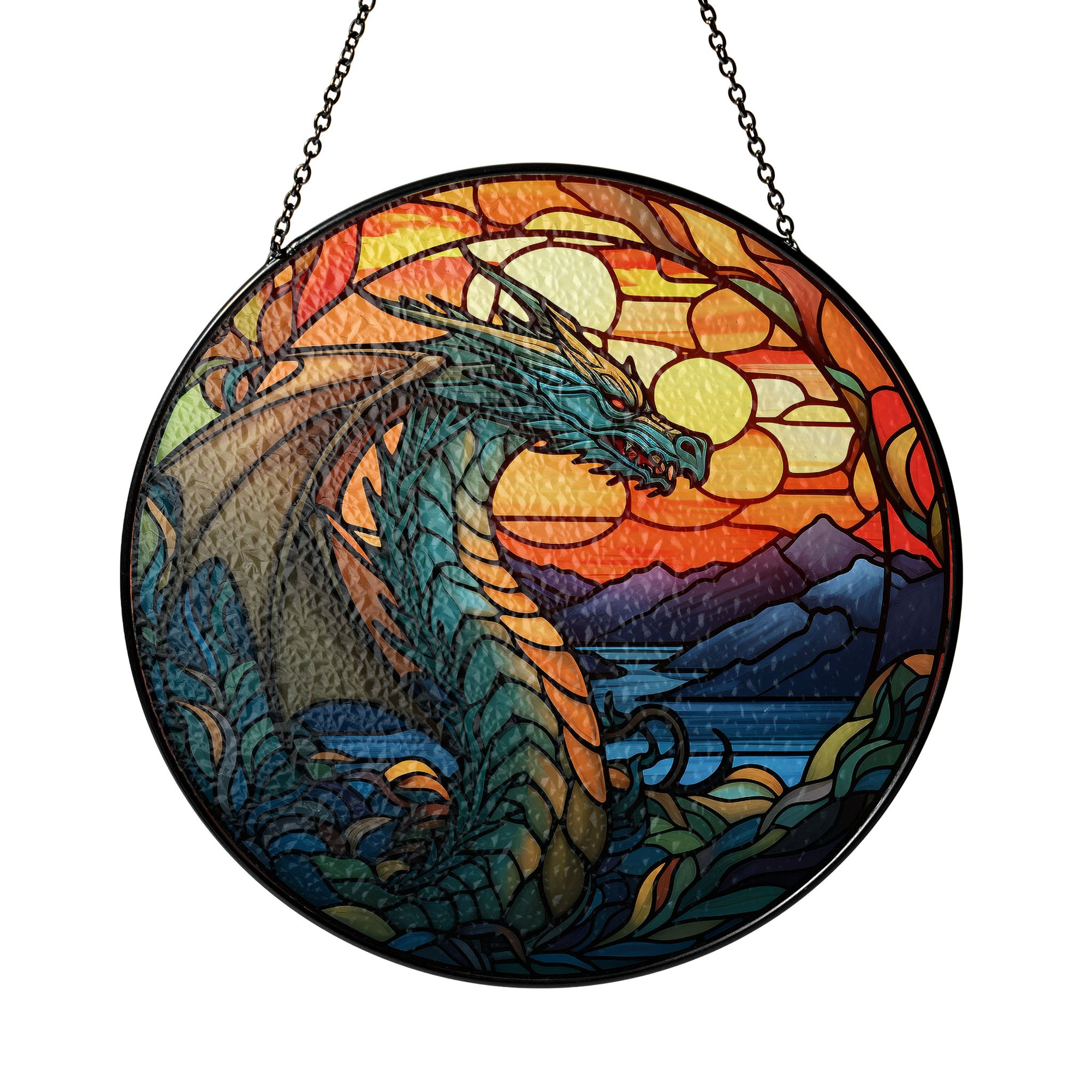 Nightshade Serpent Stained Glass Window Hanging Suncatcher