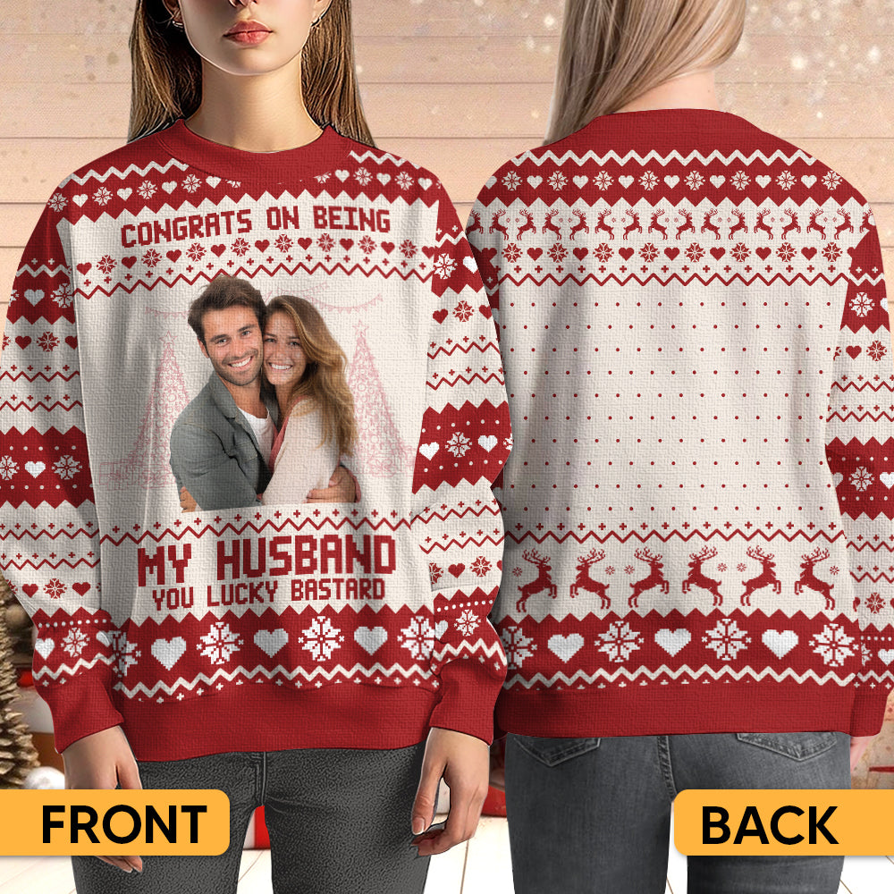 Congrats On Being My Husband - Personalized Ugly Sweater
